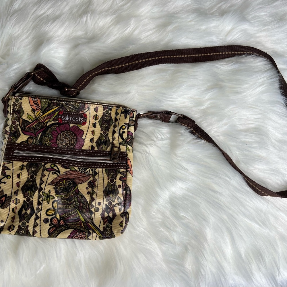 Sakroots Owl Floral Crossbody Purse